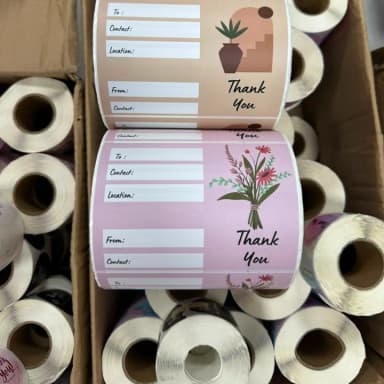 "TO" and "FROM" PINK Thankyou Stickers