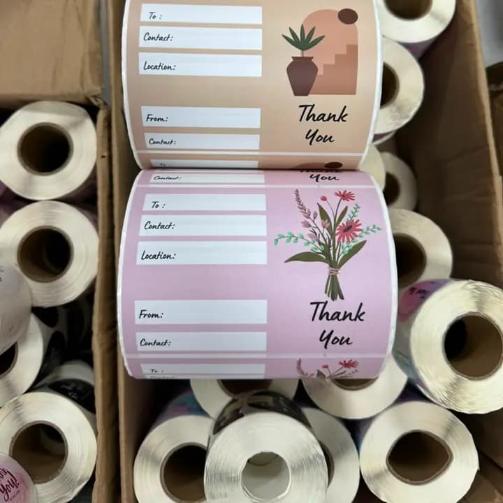 "TO" and "FROM" PINK Thankyou Stickers 