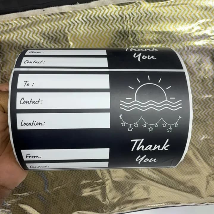 TO and FROM" Black & White Thankyou Stickers