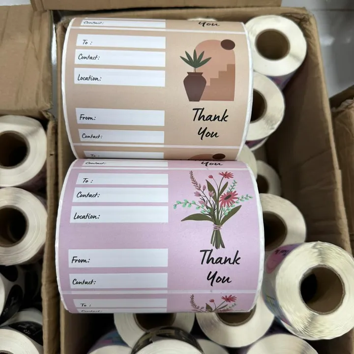 "TO and FROM" BROWN Thankyou Stickers