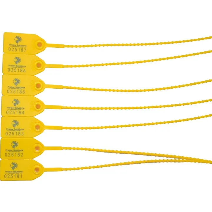 Yellow plastic seal with ribbed tail. (25cm)